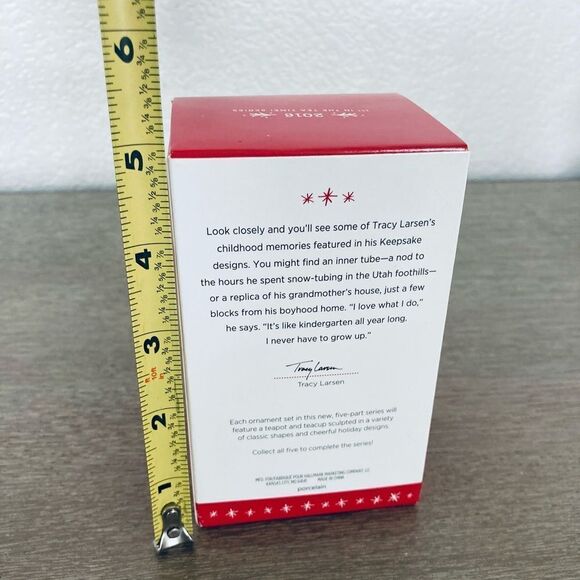 Hallmark Christmas Tea Time Santa Porcelain Ornaments Set - Picture 3 of 3